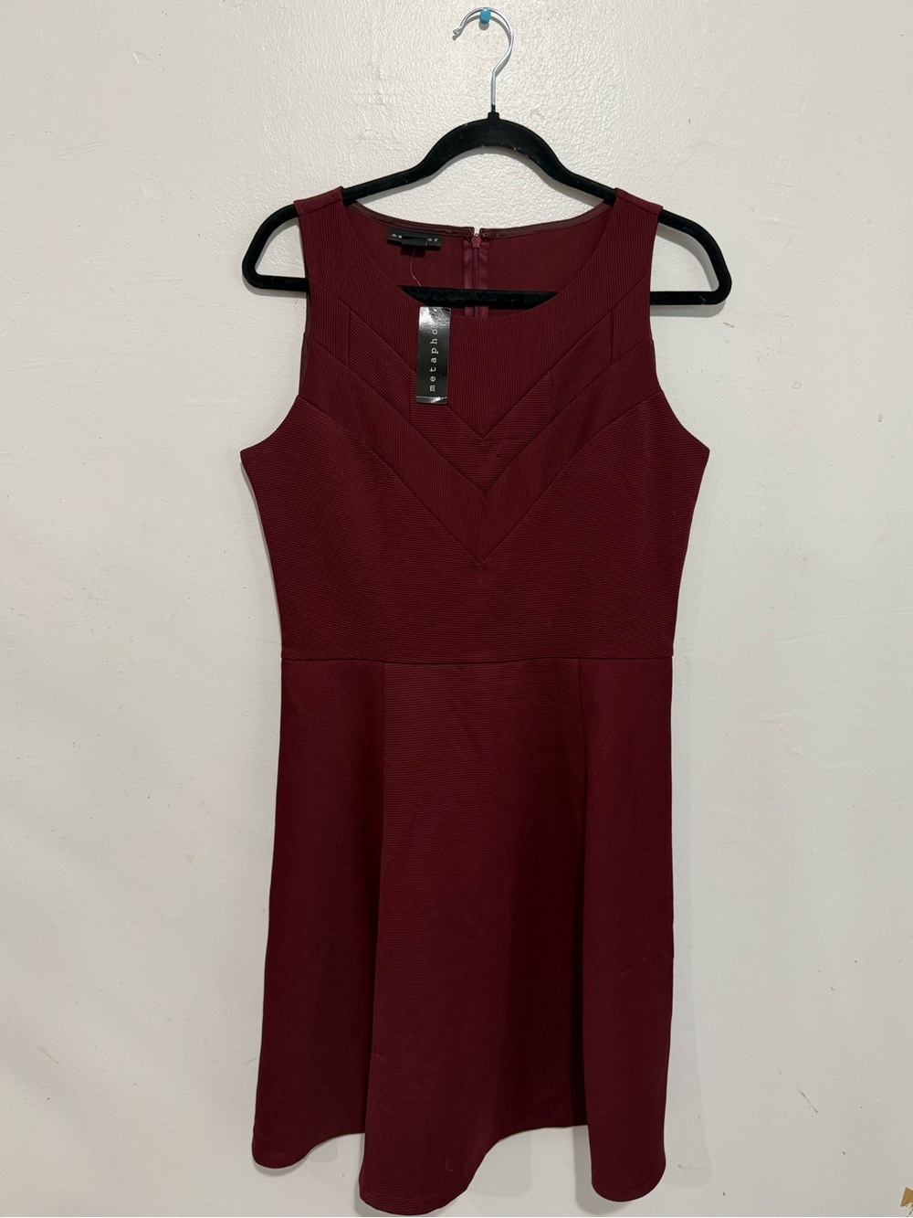 Metaphor Sleeveless Fit & Flare Dress in Burgundy